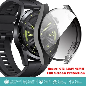 מסך מגן מקרה עבור Huawei לצפות GT3 42mm 46mm Anticollision מסך מלא הגנה Smartwatch 42 מ 