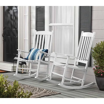 מעמודי התווך עץ חיצונית במרפסת כסא נדנדה, צבע לבן, עמיד בפני מזג אוויר לסיים חיצונית כיסא כיסא גן ריהוט גן