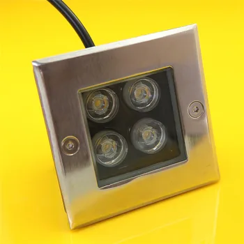 משלוח חינם 4X2W Square LED מתחת לאדמה אור AC85-265V/DC12V 8W LED מתחת לאדמה המנורה בר/הבמה/גן קומה תאורה חיצונית