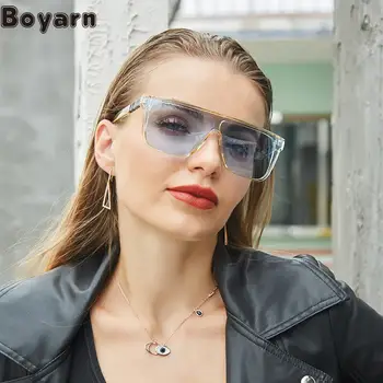 משקפי שמש של נשים 2022 אופנה חדשה Boyarn מותג יוקרה עיצוב נטו אדום באותה מסגרת גדולה משקפיים אופנת נשים משקפיים