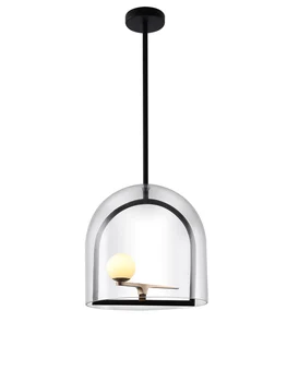 נורדי הזמן אמריקאי מינימליסטי ציפור אורות תליון יצירתי אישיות ברזל יצוק מסעדה גיאומטריות קו תליית מנורה