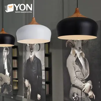 נורדי יצירתי יחיד-בדרך נברשת מודרנית לבן שחור תליון מנורה E27 מנורת התקרה עבור מסעדה בר קניון