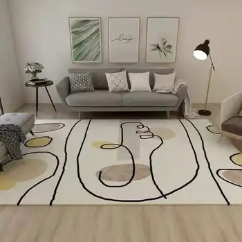 נורדי מצוירת מופשטת השטיח בסלון קישוט שטח גדול מכוסה שטיחים רכים חדר השינה ליד המיטה השמיכה מרפסת שטיח