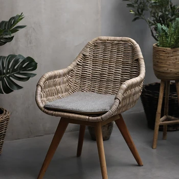 נורדי סלון כסאות מודרניים טבעי קש אריגה הפנאי כוללים מרפסת הכיסא יצירתי כורסה עצלן בכורסה בבית ריהוט