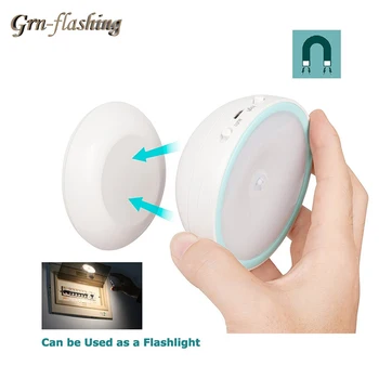 נטענת USB תנועת PIR חיישן אור LED לילה מופעל באמצעות סוללה AAA עבור שירותים מקלחת מטבח ביתי הקבינט לופט ספר מנורת שולחן