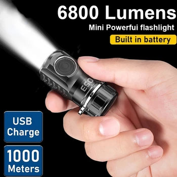 נטענת מיני פנס Led מחזיק מפתחות Usb מופעל 3000 Lumens הבזק אור IPX8 כיס לפיד המנורה SST20 וויק פנסים