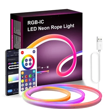 ניאון אורות חבל RGB 3m Usb רצועת LED אורות עם מוזיקה סנכרון 16 מיליון DIY צבעים עובד עם Bluetooth יישום שליטה מרחוק