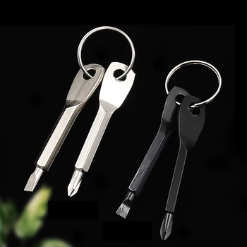 נייד המפתח מברג סט כלי עם מפתח טבעת נירוסטה חיצונית רב תכליתי מיני מחזיק מפתחות בכיס תיקון כלי ביד