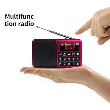 נייד רדיו FM תצוגת LED רב תכליתי מיני נגן מוזיקה MP3 רמקול הדיסק הבזק מסוג USB כרטיס TF עם סוללה נטענת