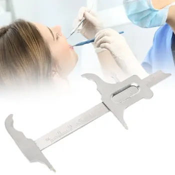נירוסטה שיניים מד Vernier מחוגה רופא שיניים כלים אורתודונטי מדידה שליט מעבדת שיניים כלי סיוע 0-100mm