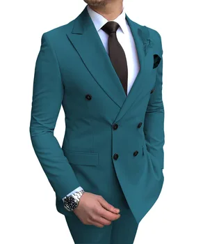 סגנון חדש חליפות גברים מרווה החתן חליפות שיא דש השושבינים 2 חתיכות החתונה האיש הטוב ביותר ( ז ' קט+מכנסיים+עניבה )