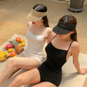 סגנון קוריאני חתיכה אחת נשים בגדי הים מוצק בציר פשוט סקסי ללא משענת בגדי ים בגד ים Monokini Beachwear