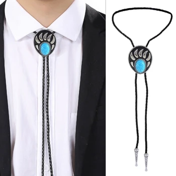 סגסוגת בולו עניבה לגברים בצבע טורקיז בולו לקשור עניבת קולר תליון המערבי השרשרת עבור בני נוער בנים קאובוי רודיאו אביזר