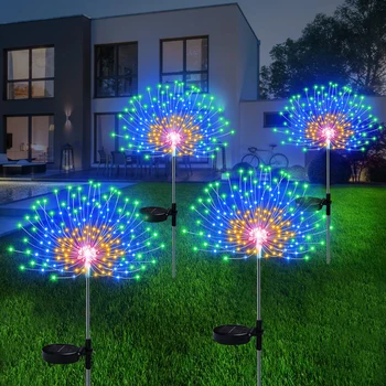 סולארית LED אורות דשא עמיד למים חיצוני קישוט הגן זיקוקים אורות שן הארי תפאורה נוף מנורה סולרית