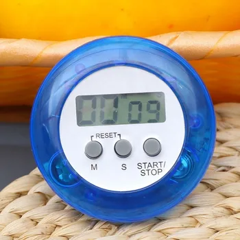 סיבוב פלסטיק ABS 5 צבעים אופציונליים מגנטי דיגיטלי LCD תצוגת שעון עצר, טיימר מטבח, שעון מעורר לעצור את שעון הספירה לאחור אפייה
