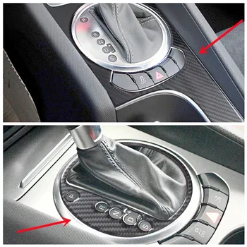 סיבי פחמן רכב ציוד Shift בלוח שינוי הכיסוי רצועות לקצץ דקורטיבי מדבקות עבור אאודי TT 08-14 הפנים המכונית אביזרים