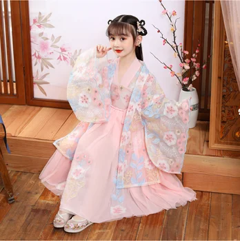 סינית מסורתית טאנג חליפה hanfu שמלת ילדה סינית הלאומי תחפושת פיה להתלבש תינוק טאנג חליפה ילדים פולק מופע ריקוד תלבושת
