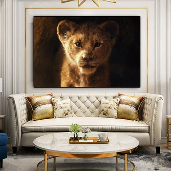 סרט של דיסני פוסטרים, הדפסי בד ציור על קיר אמנות דקורטיבית קטנה מלך האריות תמונה בסלון עיצוב הבית