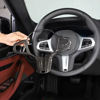 עבור ב. מ. וו סדרה 5 G30 X3 G01 X4 G02 2018-2022 ABS ברכב ההגה מסגרת דקורטיבית כפתור M ספורט מדבקה אביזרי רכב