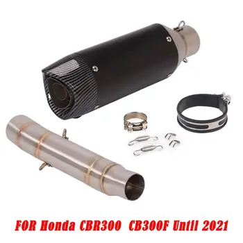 עבור הונדה CBR300R 2013-2021 CB300F 2015-2021 אופנוע צינור פליטה לברוח פליטה באמצע קישור מחבר צינור להחליק על פלדה