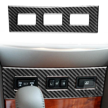 עבור טויוטה קאמרי 2006-2011 מושב חימום לחצן פנל קישוט מכסה לקצץ מדבקה הפנים המכונית אביזרים סיבי פחמן
