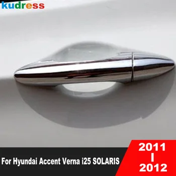 עבור יונדאי המבטא ורנה i25 סולריס 2011 2012 Chrome המכונית הידית בצד לכסות לקצץ דפוס לתפוס כיסוי חיצוני אביזרים