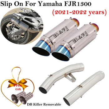 עבור ימאהה FJR 1300 FJR1300 2001 - 2022 אופנוע פליטה לברוח מערכות לשנות אגזוזים כפולה באמצע הקישור צינור DB הרוצח