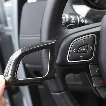 עבור לנד רובר ריינג ' רובר Evoque 2012-2019 ABS עץ שחור הקרון ההגה כפתור מסגרת מדבקות אביזרי רכב