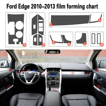 עבור פורד אדג 2010-2013 הפנים מרכז הבקרה ידית הדלת 3D/5D סיבי פחמן מדבקות מדבקות רכב סטיילינג שהננס פגע Vinyle