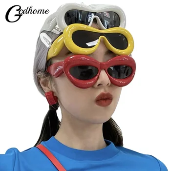עין חתול משקפי שמש נשים מעצב אופנה סקסית שפתיים בצורת Y2K פאנק משקפי שמש נקבה גברים משקפיים Gafas דה סול Mujer