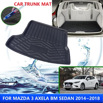 על מאזדה 3 Mazda3 Axela BM BN סדאן 2017 2014~2018 המטען מזרן עמיד בטמפרטורות גבוהות אחסון שטיח הפנים אביזרים