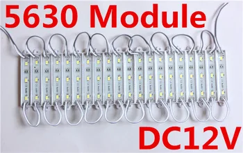 עמיד למים SMD 5630 LED מודול האור הוביל תאורה אחורית LED מודול לבן(6000K) DC12V 1.5 W 3 led 45lm/הוביל משלוח חינם