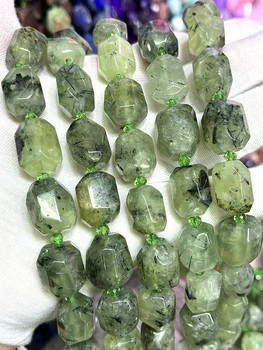 ענבים קריסטל טבעי Prehnite בעבודת יד סדיר פנים רופף על התכשיטים DIY-שרשרת צמיד 15
