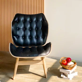 עצלן עור סלון כסאות נורדי מעצב יוקרה בסלון כיסאות מודרניים יחיד Meuble דה סלון ריהוט הבית WK50LC