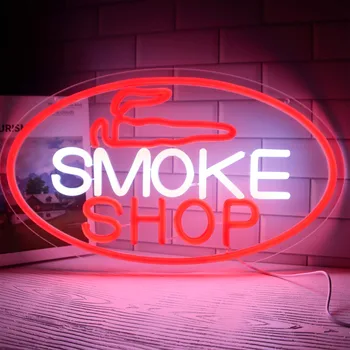 עשן חנות שלטי ניאון עסקים לפתוח סימן ראווה חלון ראווה אור ניאון על פאב, קפה, חדר פנאי מערת האדם מסיבת בר