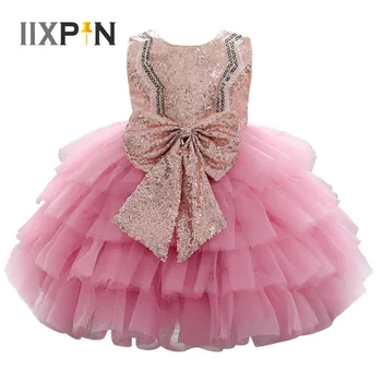 פאייטים התינוק שמלות ילדה ילדים שמלות לבנות חצאית שמלת נסיכה ילדים החתונה שמלת מסיבת יום הולדת ילדה פרח בגדים