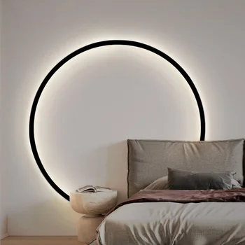 פשוט מעגל רקע קישוט מנורות המודרני החדש LED קיר אור על הסלון לחדר השינה ליד המיטה מעבר מסדרון אור הקיר