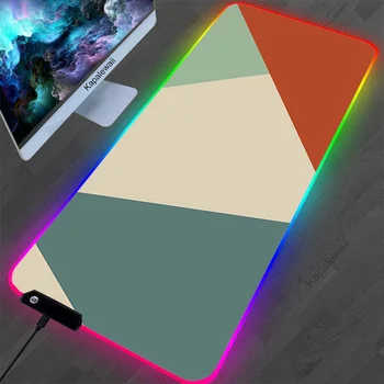 צבעוני טנגרם RGB משטח עכבר XXL גדול Gaming Mousepad המחשב השטח גיימר מקלדת השולחן מחצלת LED העכבר שטיח עם תאורה אחורית 