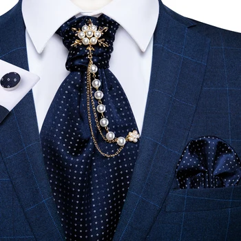 צווארון צעיף עניבות לגברים לקשור Homme משי צעיף פרחוני עניבה תכשיטים הסיכה 4pcs סט לבוש רשמי Tuxdeo חליפה וסט אביזר