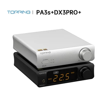 ציפוי DX3 Pro+ עם תוספת PA3s,80W מגבר כוח TRS מאוזן קלט,DAC אודיו ES9038Q2M,XMOS Bluetooth אוזניות מגבר