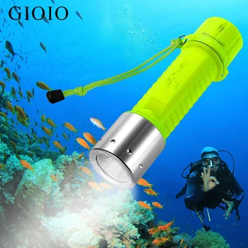צלילה פנס LED Super מתחת למים IPX6 צלילה עמיד למים לפיד המנורה מקצועי צלילה לצלילה שחייה תחת מים המנורה