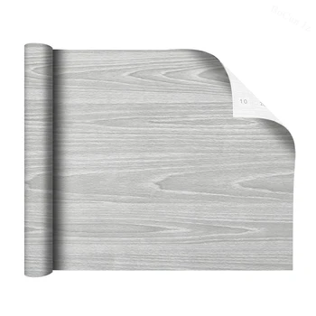 קיר PVC נייר אפור עץ קשר עם נייר דבק עצמי עץ טפט עבור ריהוט ארון שיפוץ קל לניקוי קל להדביק