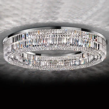 קריסטל מודרני אורות התקרה נברשות לסלון עיצוב עגול מרובע מלבן Chrome תליית מנורה גופי השינה Lustres