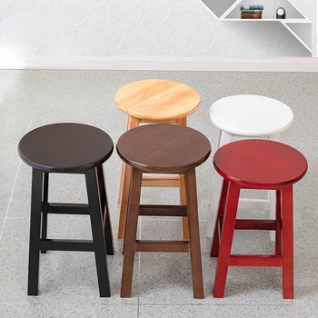 רהיטים מעץ מלא שרפרף עגול צואה בבית הספסל יכול לשמש עבור שולחן האוכל בסלון חדר שינה כיסא עץ
