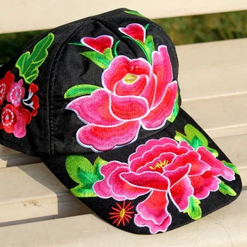 רוז מצחייה לנשים רקמה, פרח אמא כובע כובע הראפר כותנה נקבה שווי חיצוני ספורט גברים כובע Snapback עצם