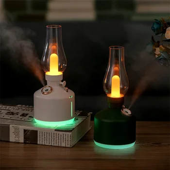 רטרו אילם ערפל היוצר USB נטענת מנורת לילה עם 280ML מיכל מים אדים תכליתי מנורת שולחן בעיצוב חדר המשרד