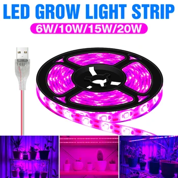 רצועת LED מנורת USB LED אור ספקטרום מלא Phytolamp לצמחים LED תאורה פנימית 5V הידרופוני גידול צמחים הנורה צמיחה האוהל