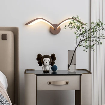 שחף מנורת קיר הנורדית המודרנית פשוט בסלון ספה רקע LED מנורות קיר אישיות יצירתיות השינה מנורת הלילה