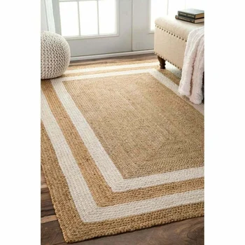 שטיח יוטה טבעי קלוע בסגנון הפיך בעבודת יד השטיח רץ כפרי נראה שטיחים