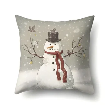 שלג חג המולד חד-צדדי לכרית כיסוי הספה במשרד כרית כיסוי סלון המותני לכסות השינה משענת גב כיסוי